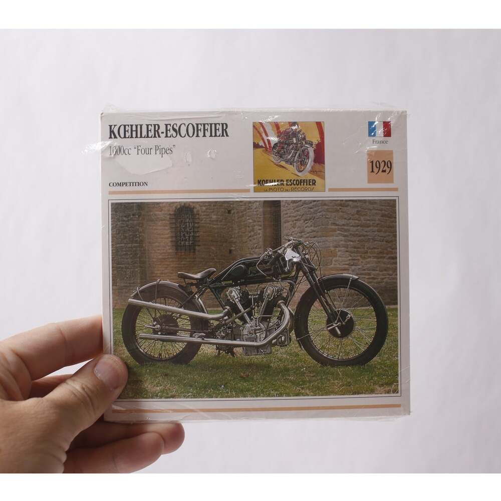 1929 Koehler-Escoffier 1000cc Four Pipes Motorcycle Photo Card ~ 260612-WH 1103